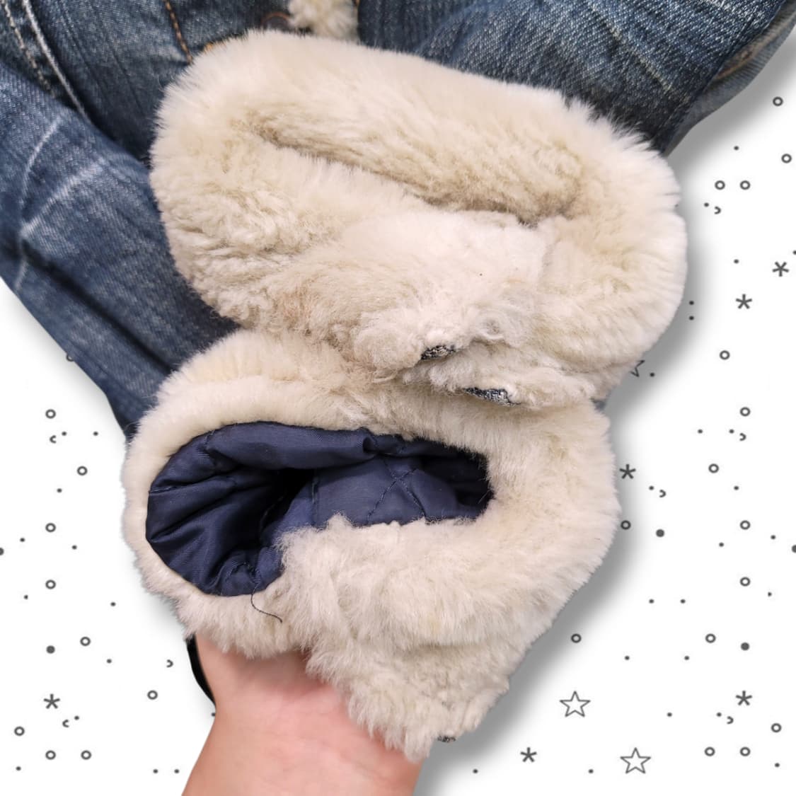 [S] SHANEJEANS 쉐인진스 양털 퍼 누빔 데님 자켓 상품이미지4