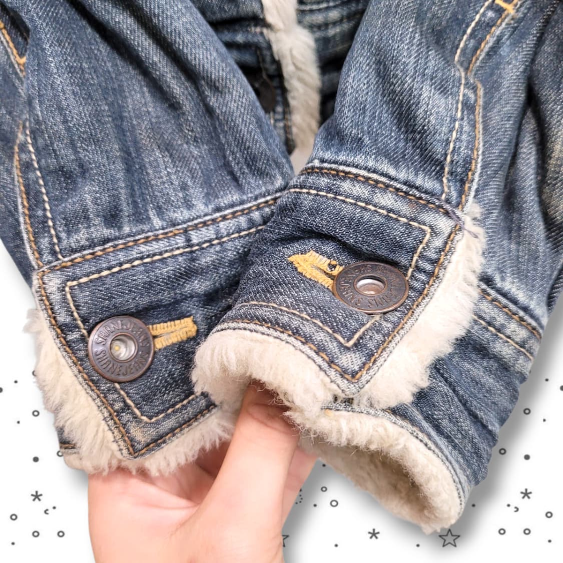 [S] SHANEJEANS 쉐인진스 양털 퍼 누빔 데님 자켓 상품이미지5