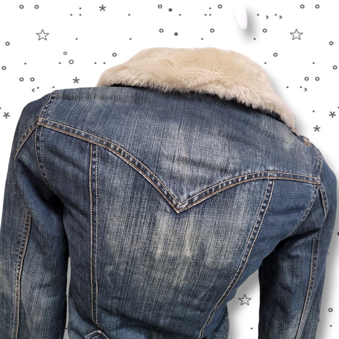 [S] SHANEJEANS 쉐인진스 양털 퍼 누빔 데님 자켓 상품이미지7