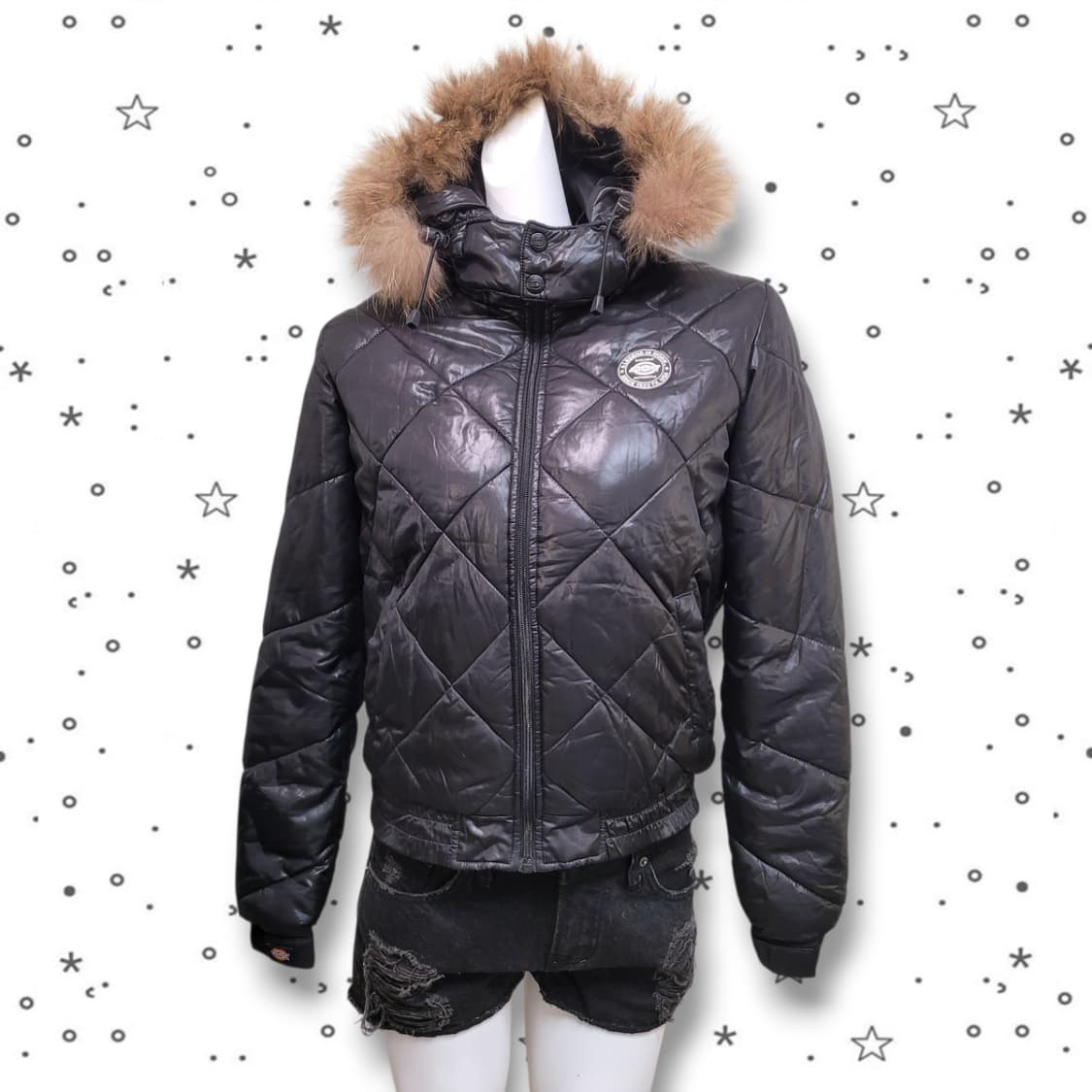 [S] Dickies 디키즈 퀼팅 퍼 후드 갸루 y2k 숏패딩 상품이미지1