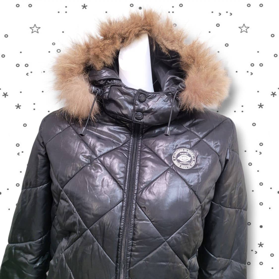 [S] Dickies 디키즈 퀼팅 퍼 후드 갸루 y2k 숏패딩 상품이미지2