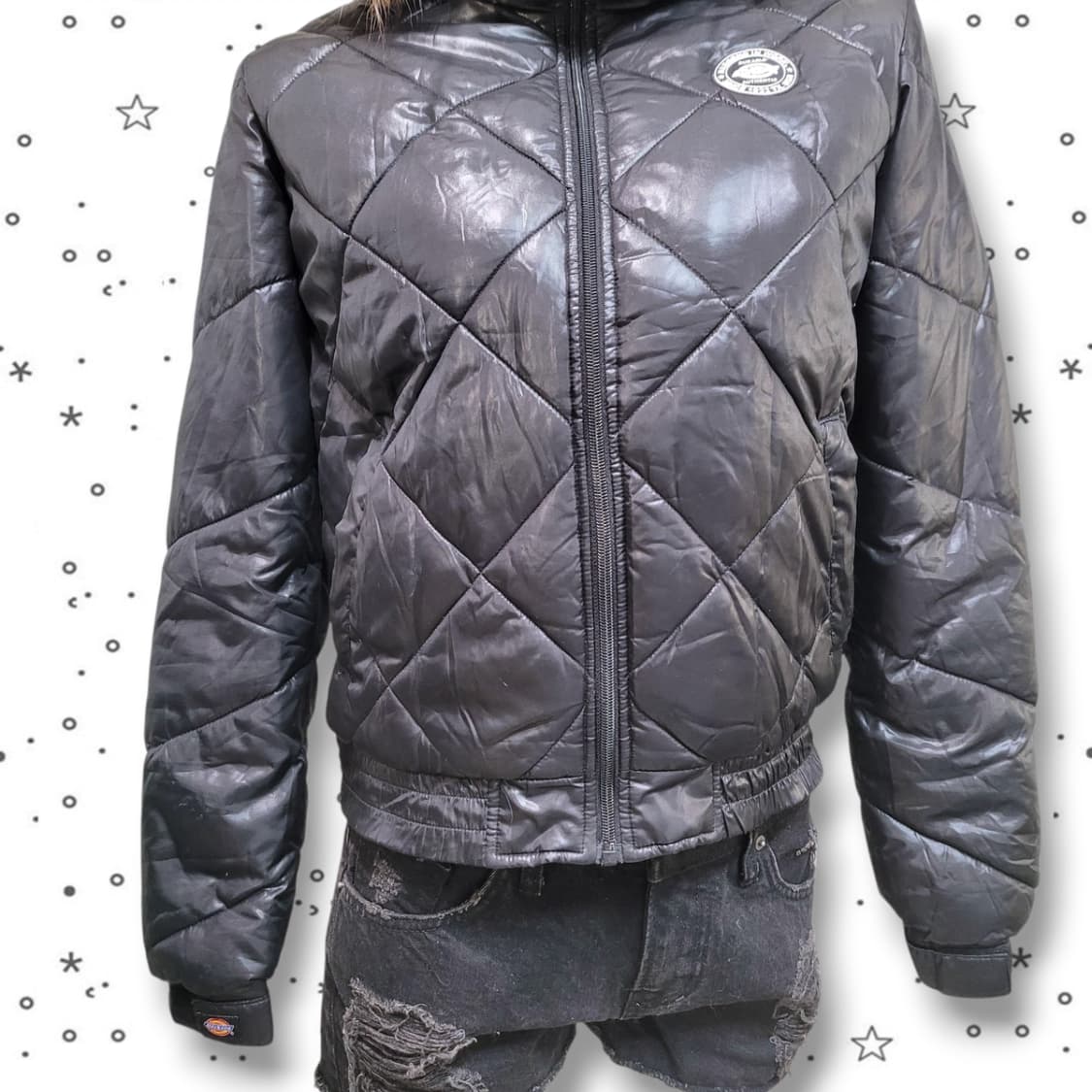 [S] Dickies 디키즈 퀼팅 퍼 후드 갸루 y2k 숏패딩 상품이미지3