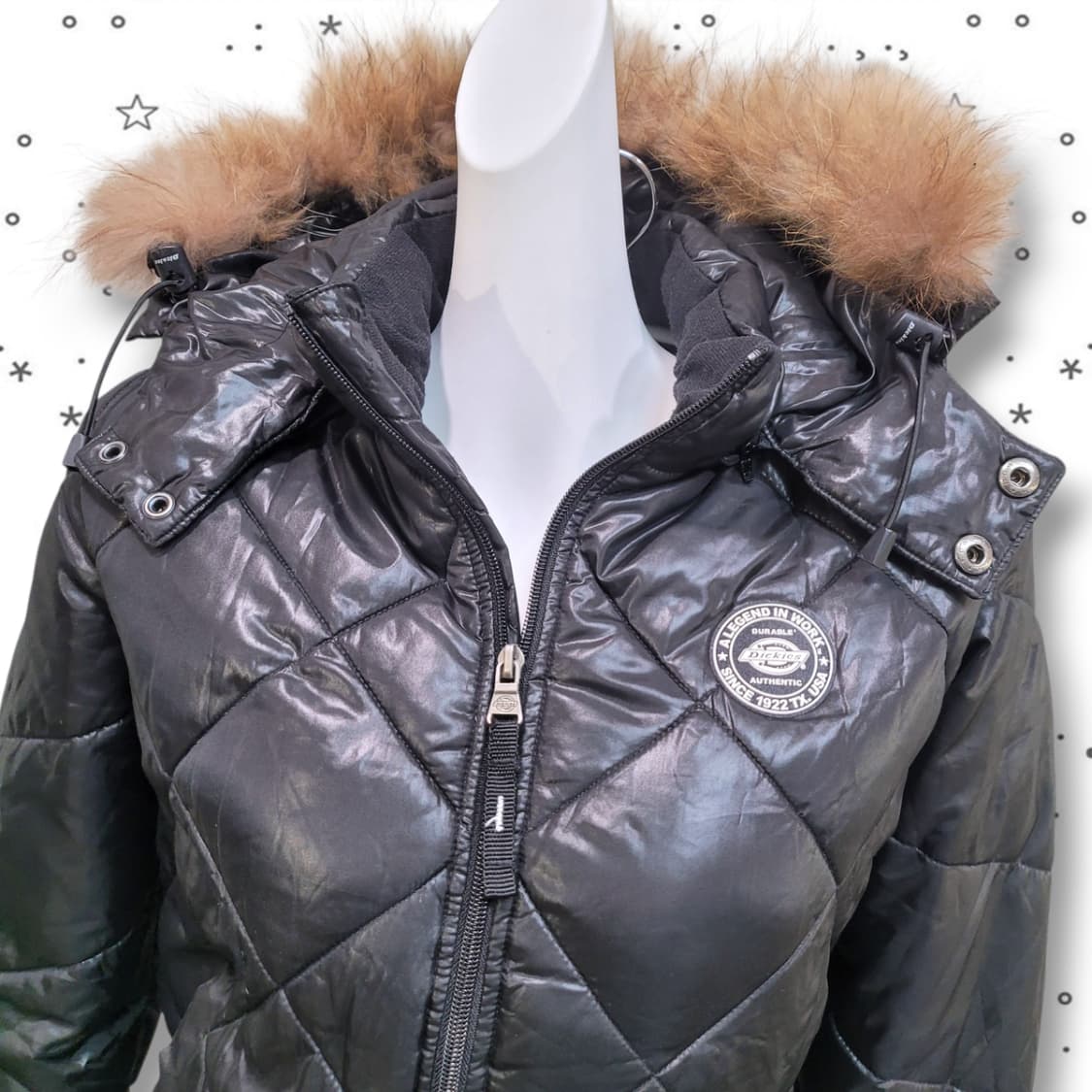 [S] Dickies 디키즈 퀼팅 퍼 후드 갸루 y2k 숏패딩 상품이미지9