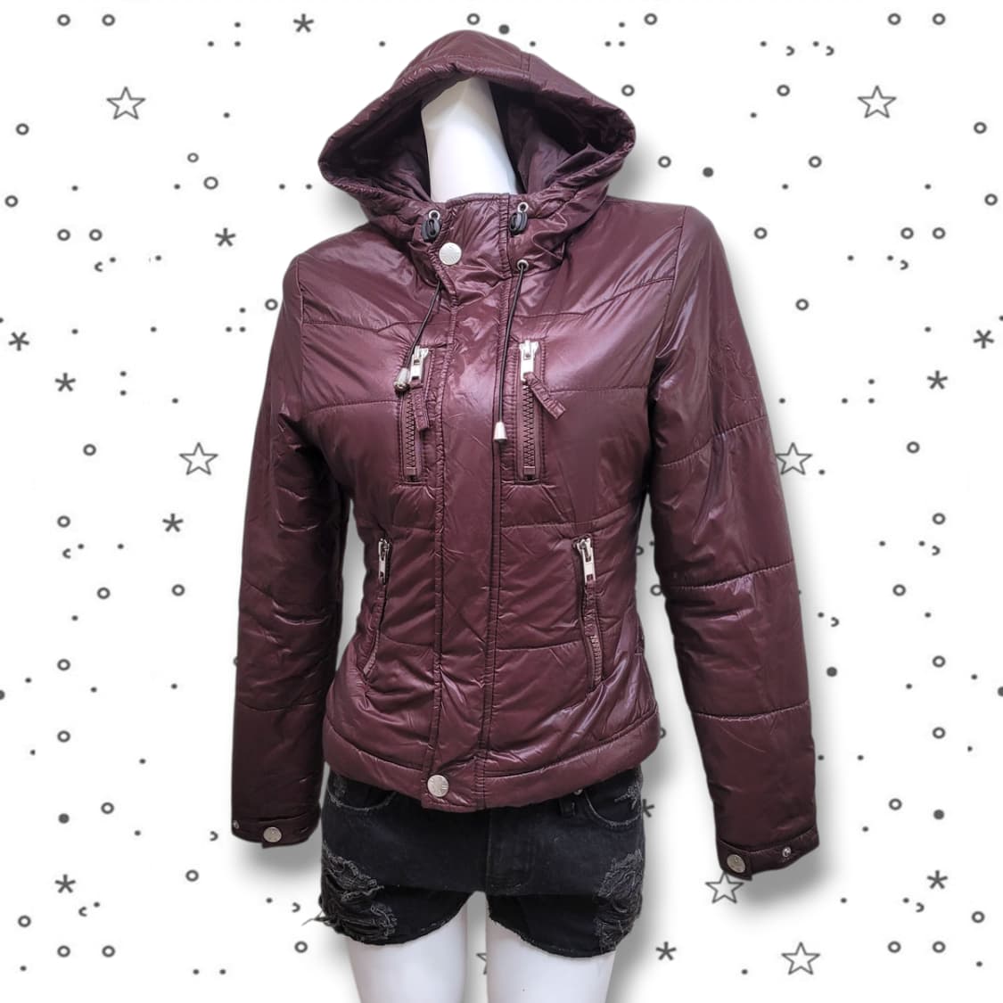 [S] 트루릴리전 슬림 집업 갸루 y2k 패딩 상품이미지1