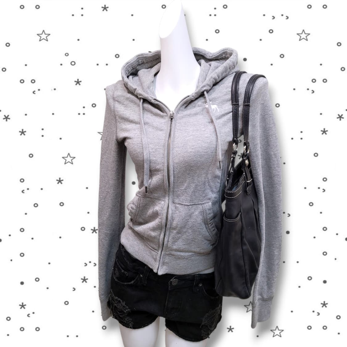 [XS] 아베크롬비 그레이 스웻 슬림 후드집업 상품이미지1