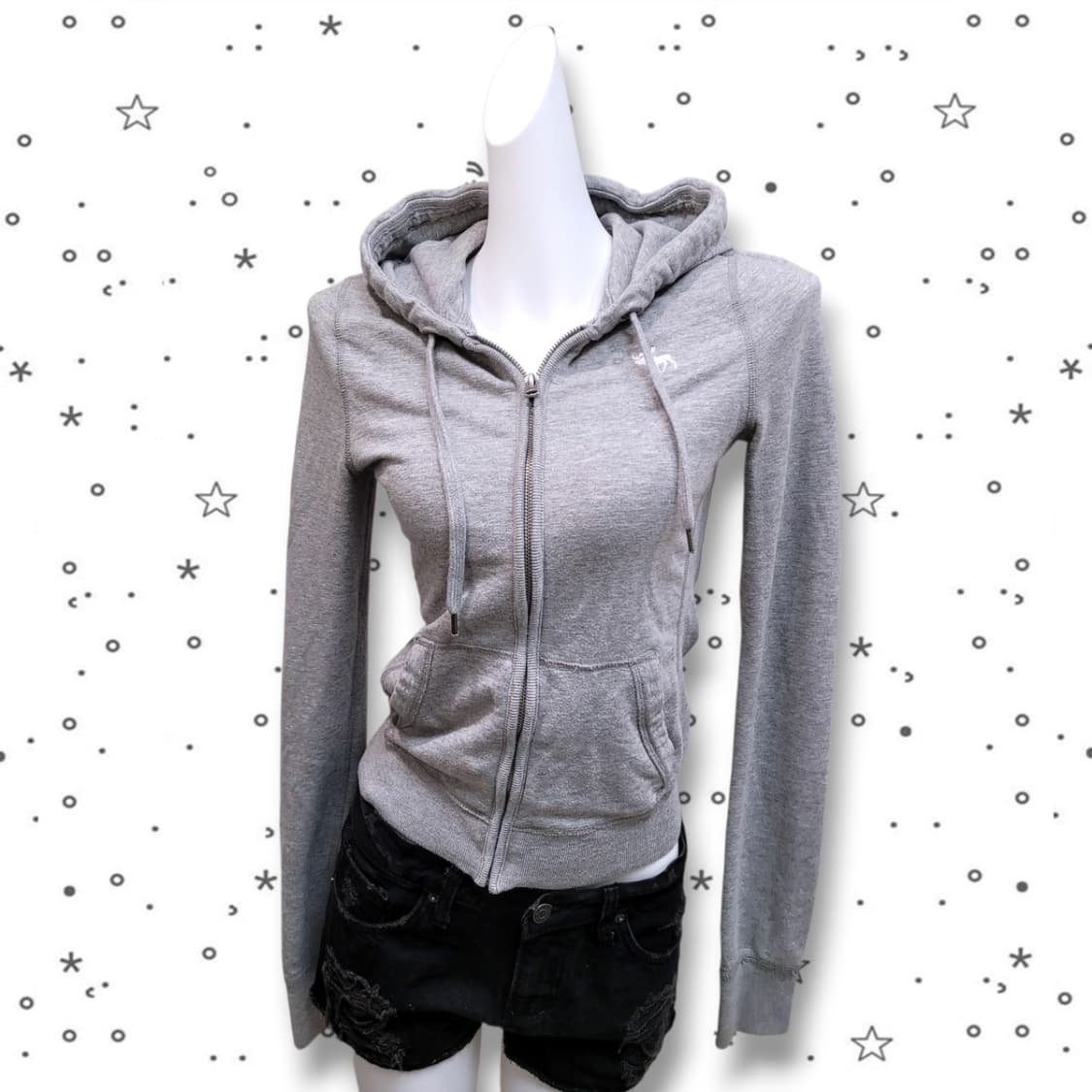 [XS] 아베크롬비 그레이 스웻 슬림 후드집업 상품이미지2