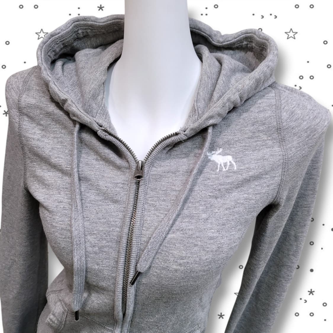 [XS] 아베크롬비 그레이 스웻 슬림 후드집업 상품이미지3