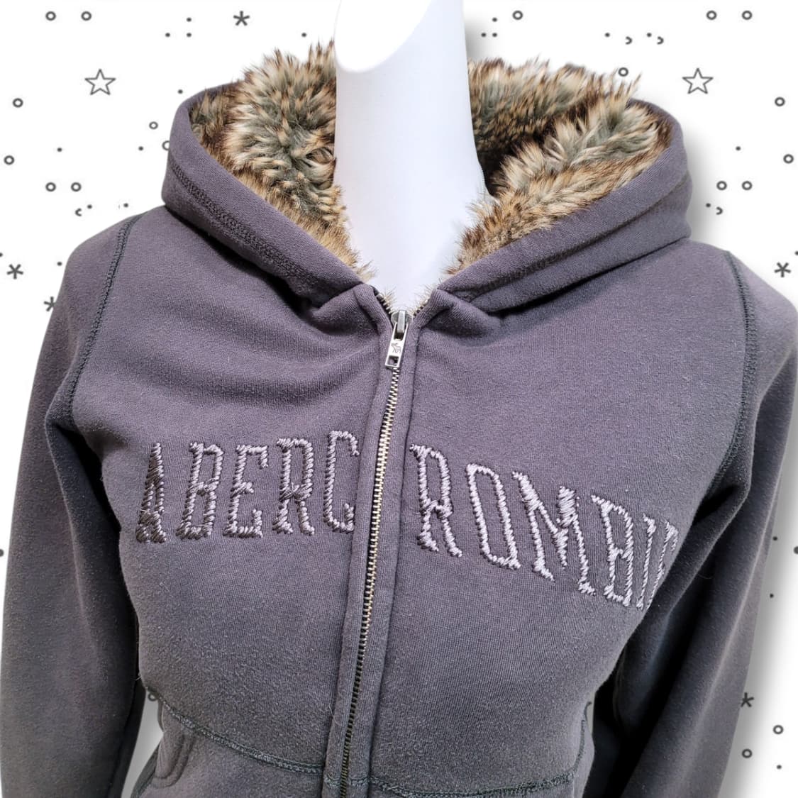 [M] 아베크롬비 00s 울프죠 그레이 퍼 후드 집업 상품이미지4