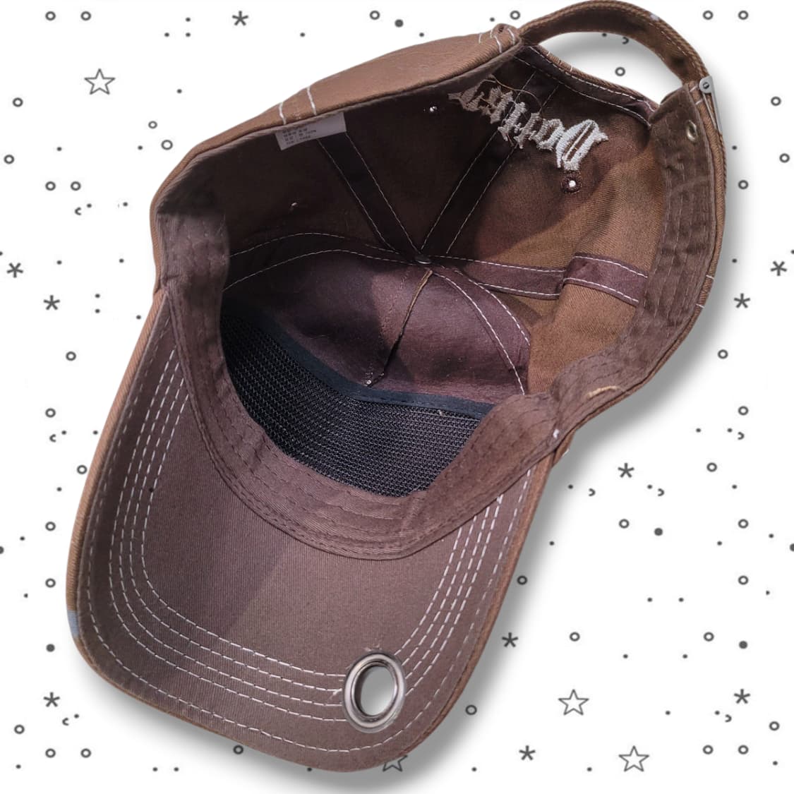 Tattoo 디앤젤로 빈티지 브라운 큐빅 볼캡 모자 상품이미지5