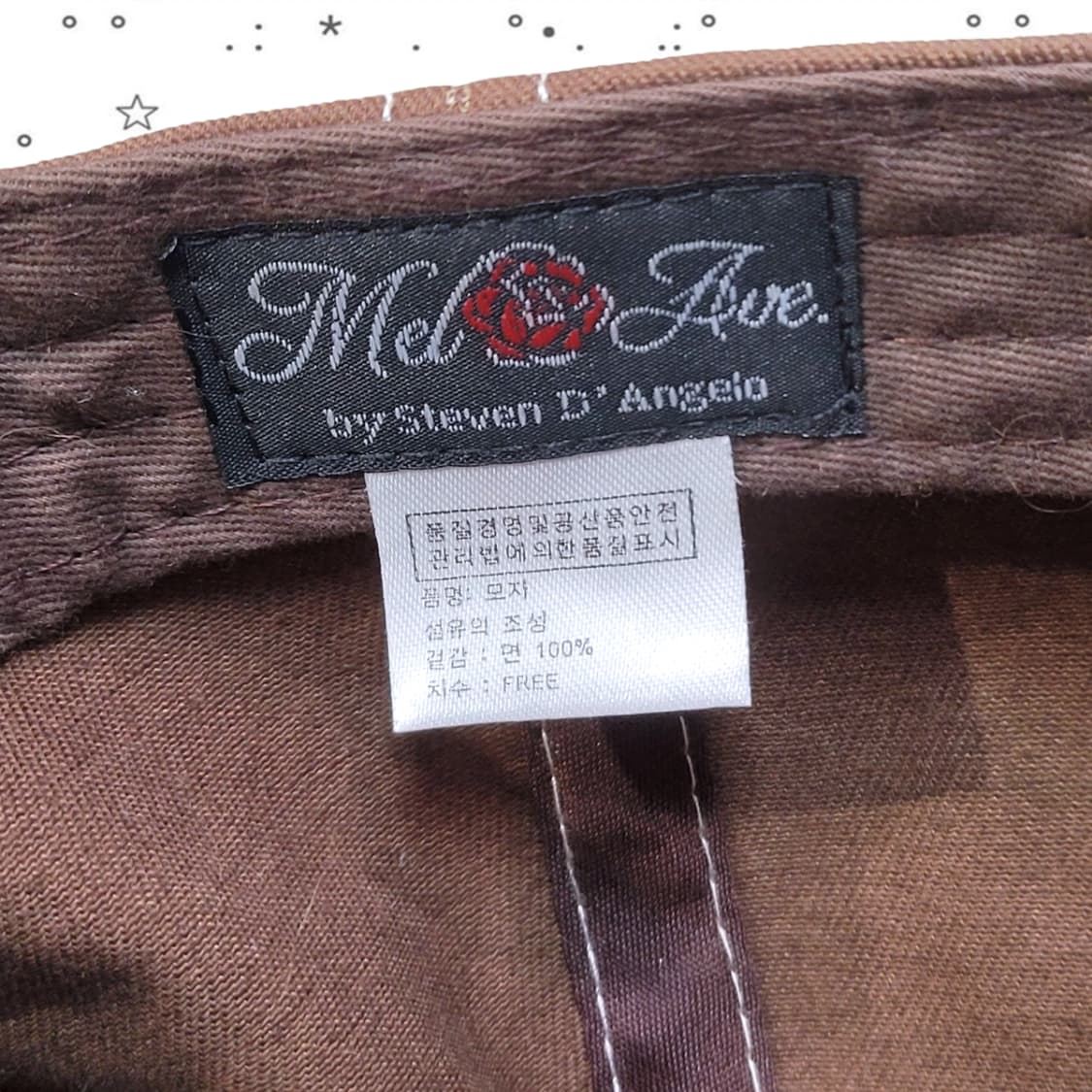 Tattoo 디앤젤로 빈티지 브라운 큐빅 볼캡 모자 상품이미지7