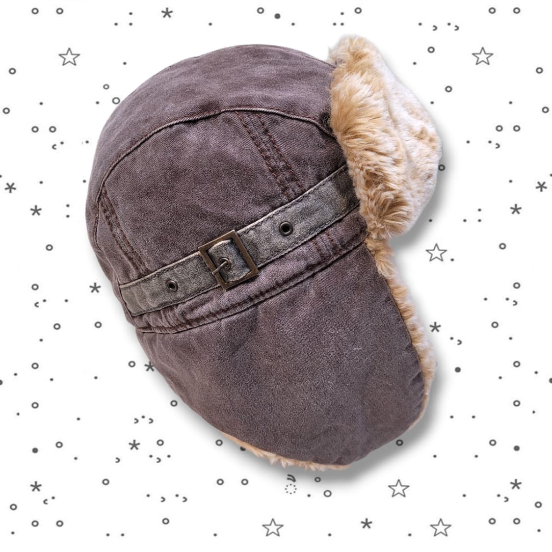 빈티지 워싱 벨티드 털 방한모자 상품이미지3