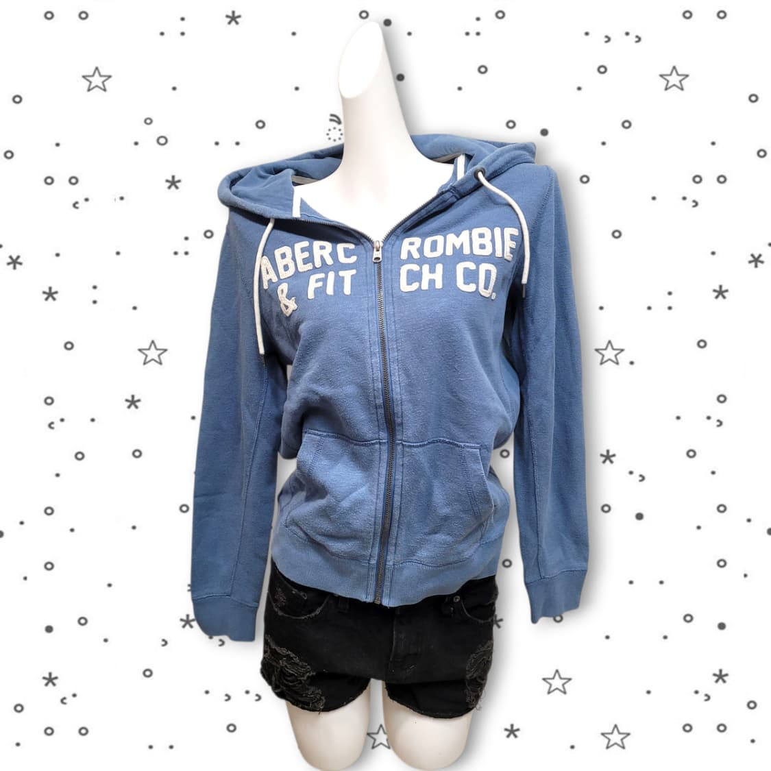 [XS] 아베크롬비 블루 스펠아웃 후드 집업 상품이미지1