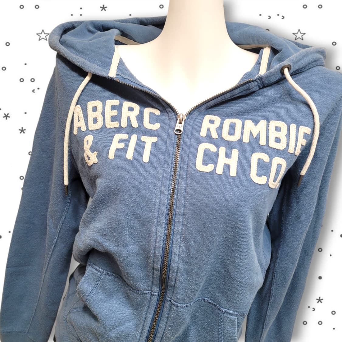 [XS] 아베크롬비 블루 스펠아웃 후드 집업 상품이미지2