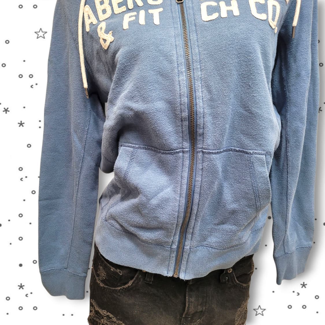 [XS] 아베크롬비 블루 스펠아웃 후드 집업 상품이미지3