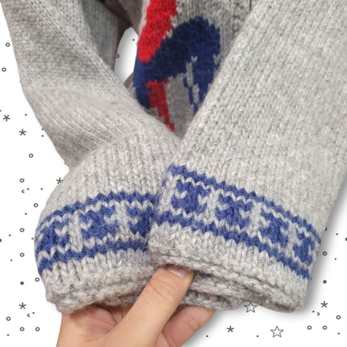 [M] 에콰도르 알파카 핸드메이드 울 니트 가디건 집업 상품이미지4