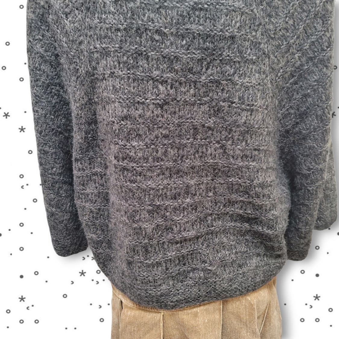 [L] SOSPITA JPN 챠콜 꽈배기 케이프 모리걸 니트 가디건 상품이미지7