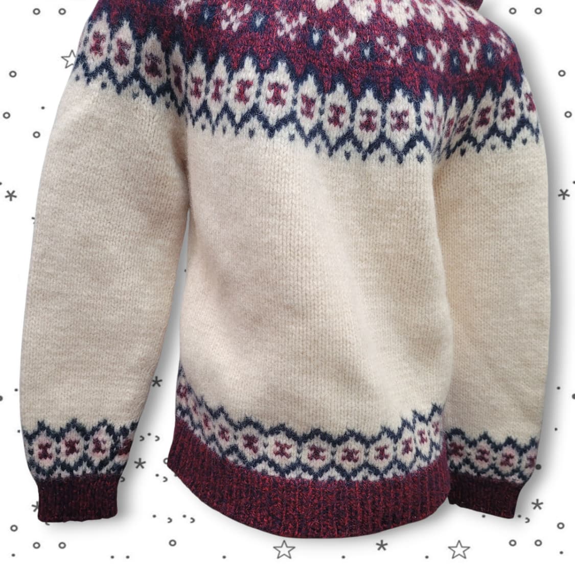 핸드메이드 노르딕 패턴 후드 모리걸 니트 가디건 상품이미지8