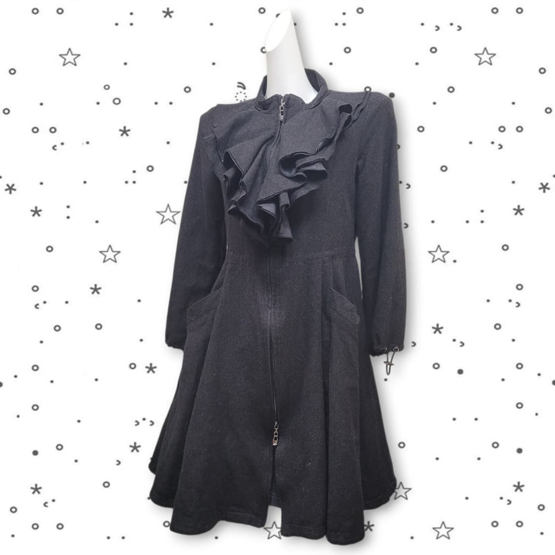 ARMANI 엠포리오 아르마니 90's 프릴 고딕 울 코트 원피스 상품이미지1