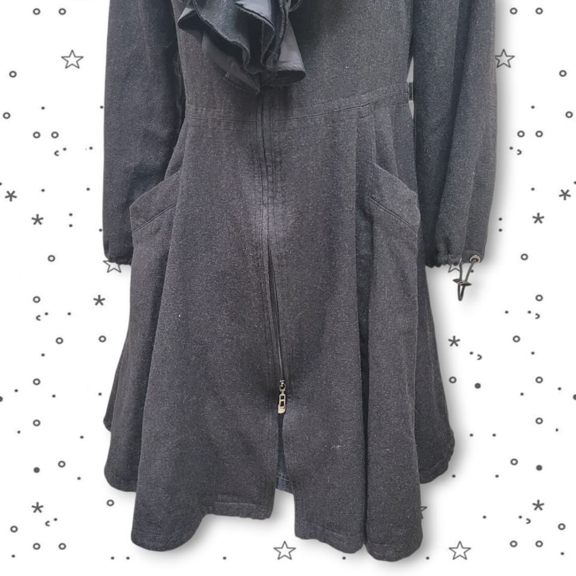 ARMANI 엠포리오 아르마니 90's 프릴 고딕 울 코트 원피스 상품이미지3