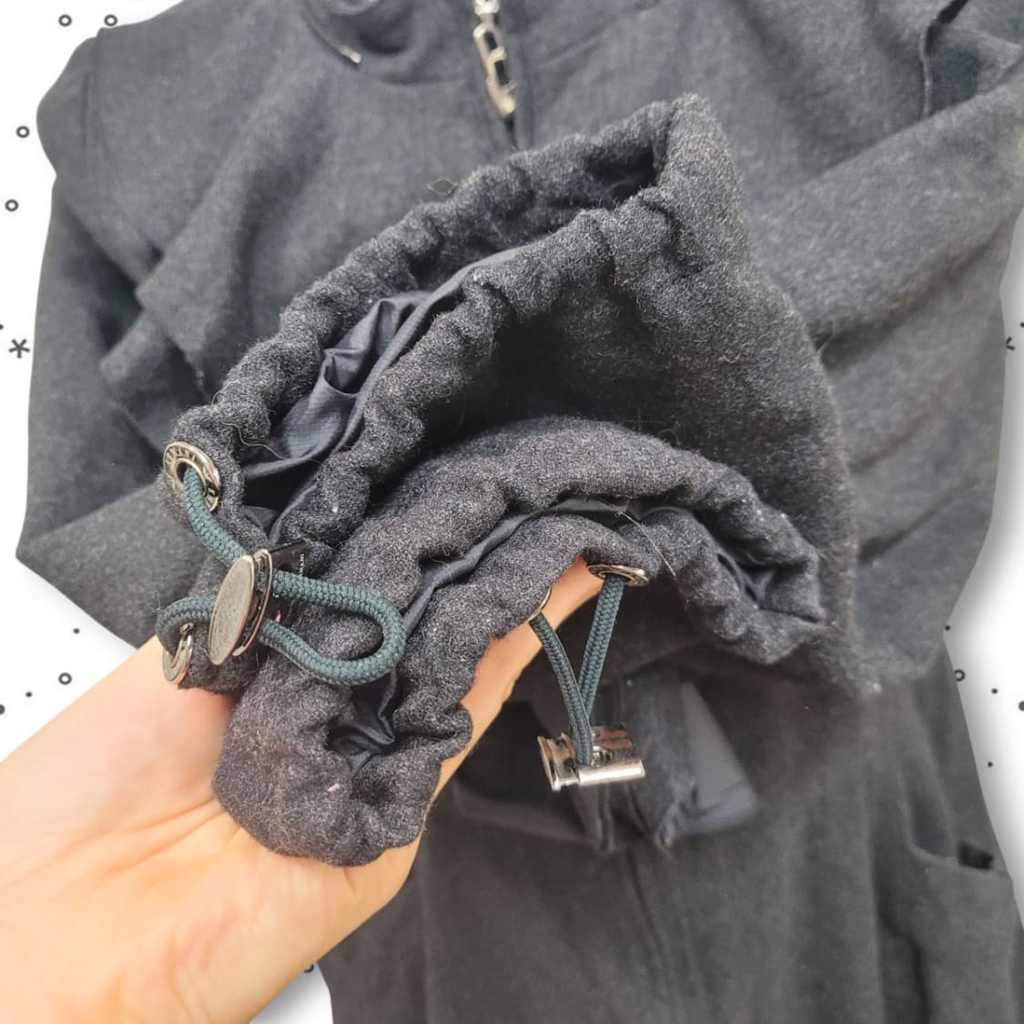 ARMANI 엠포리오 아르마니 90's 프릴 고딕 울 코트 원피스 상품이미지4