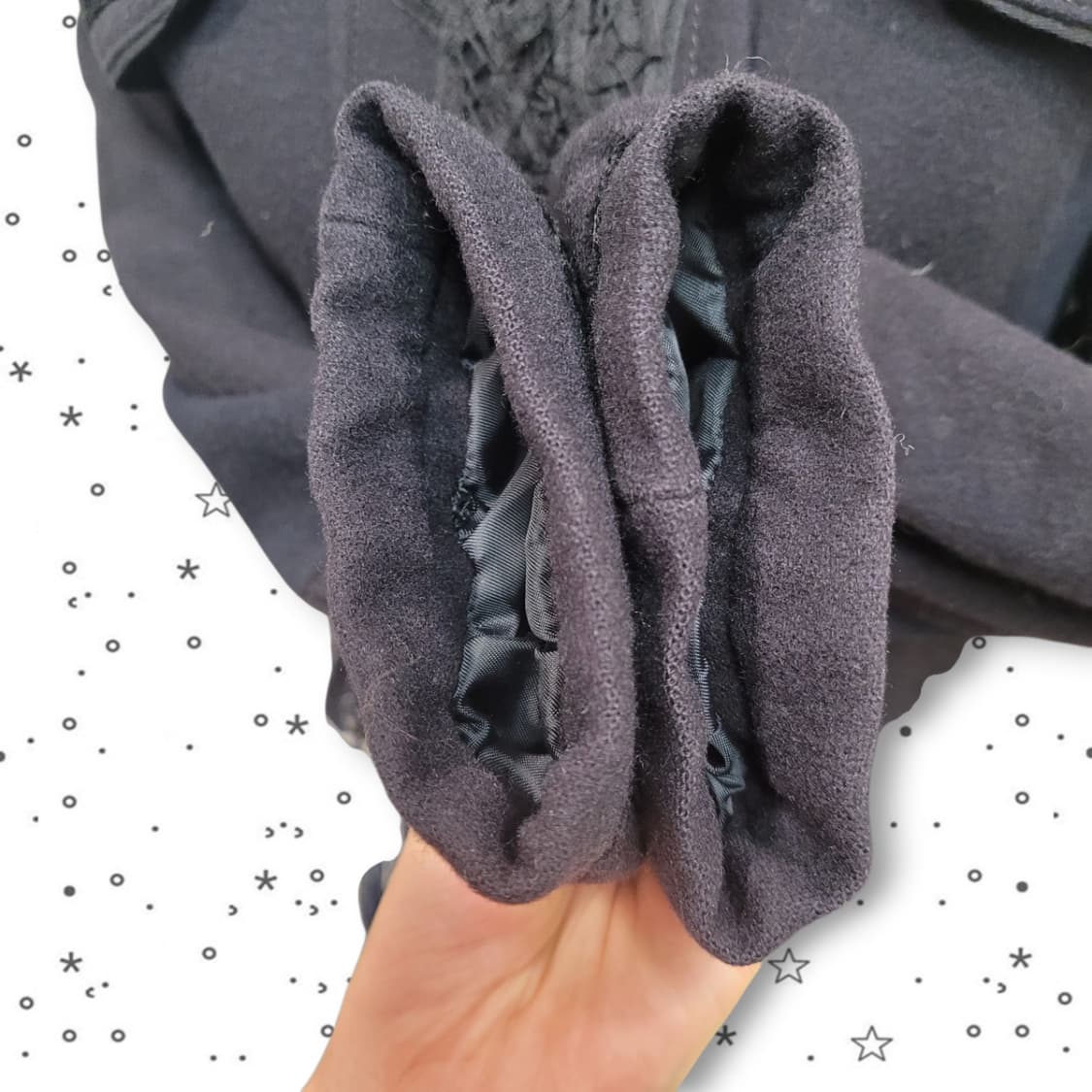 BNX 페이즐리 레이스 고딕 울 혼방 롱 코트 상품이미지5