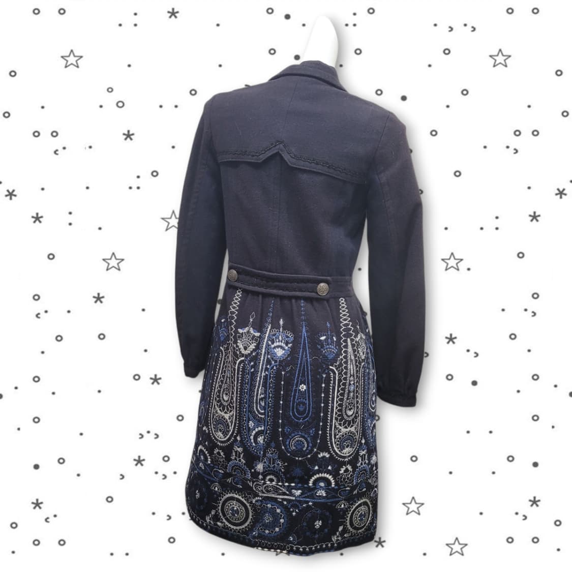 BNX 페이즐리 레이스 고딕 울 혼방 롱 코트 상품이미지6