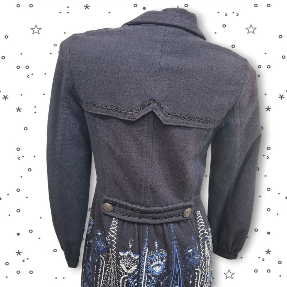 BNX 페이즐리 레이스 고딕 울 혼방 롱 코트 상품이미지7