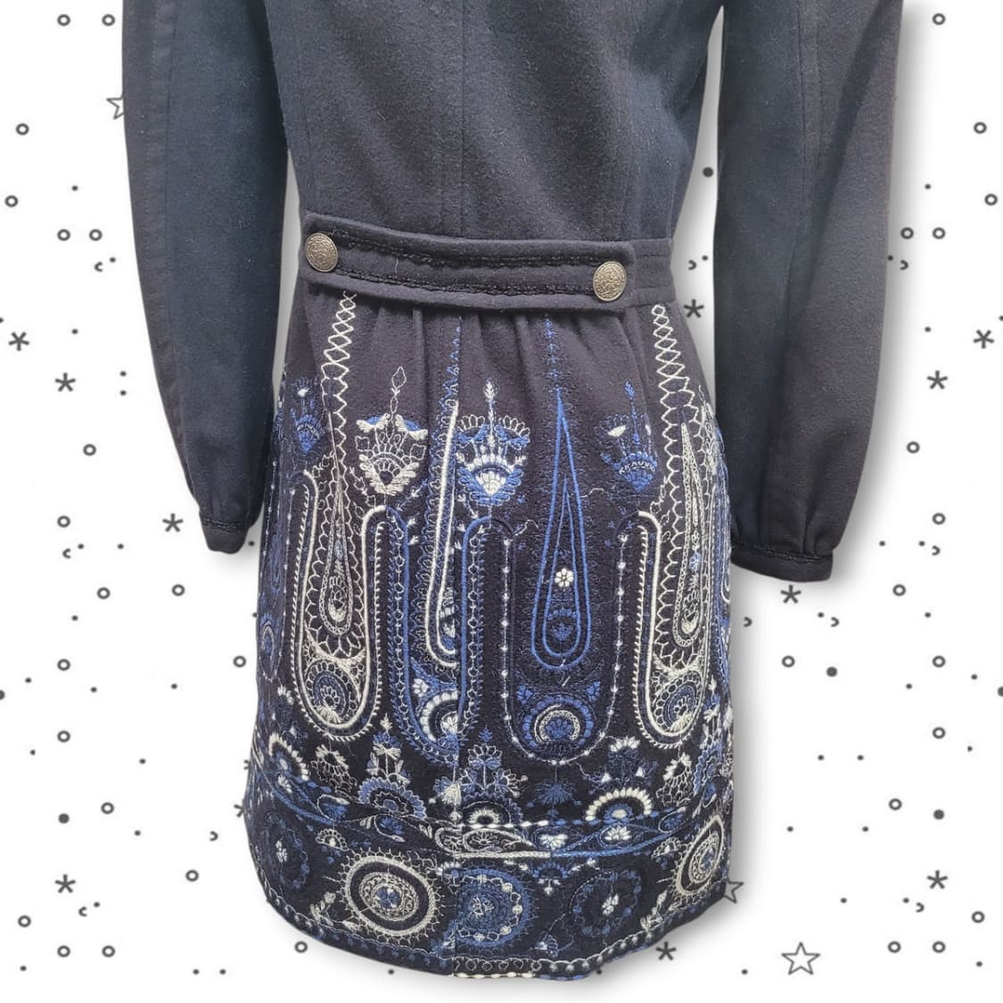 BNX 페이즐리 레이스 고딕 울 혼방 롱 코트 상품이미지8