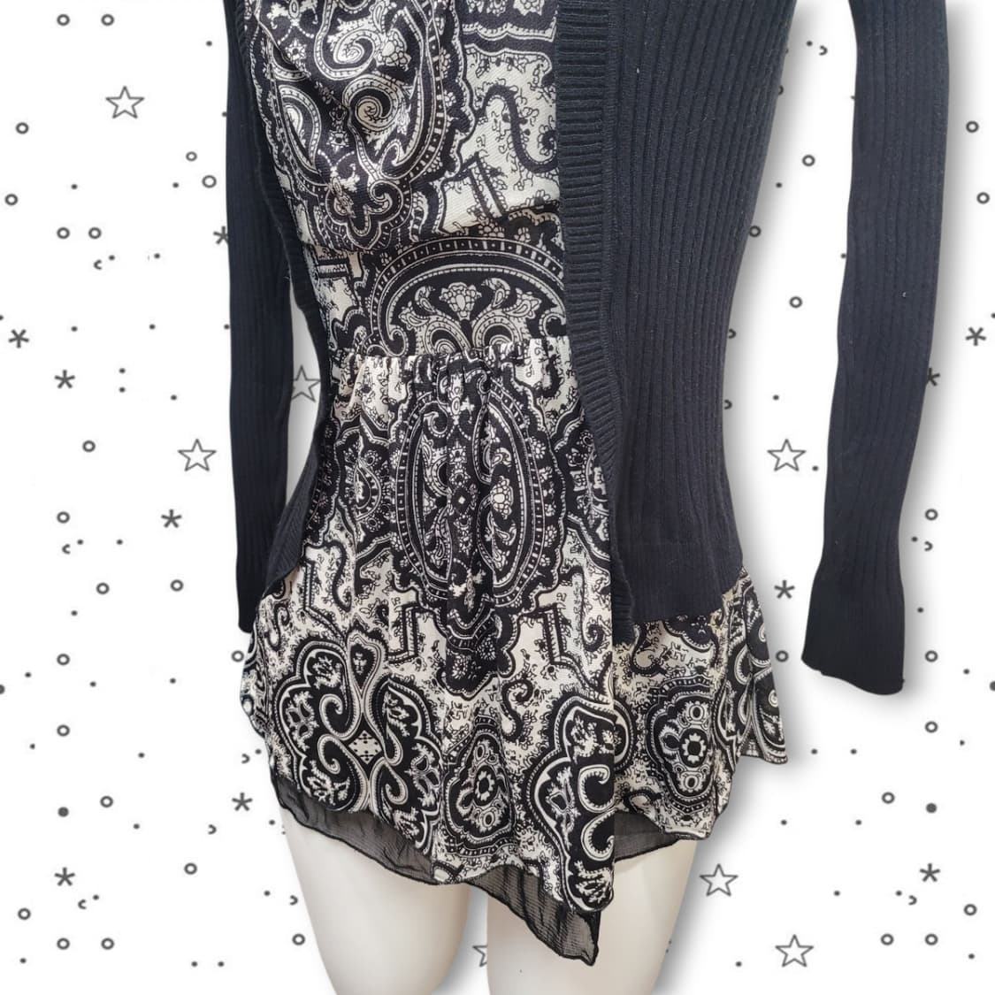 빈티지 페이즐리 패턴 슬림 실크 블라우스 상품이미지3