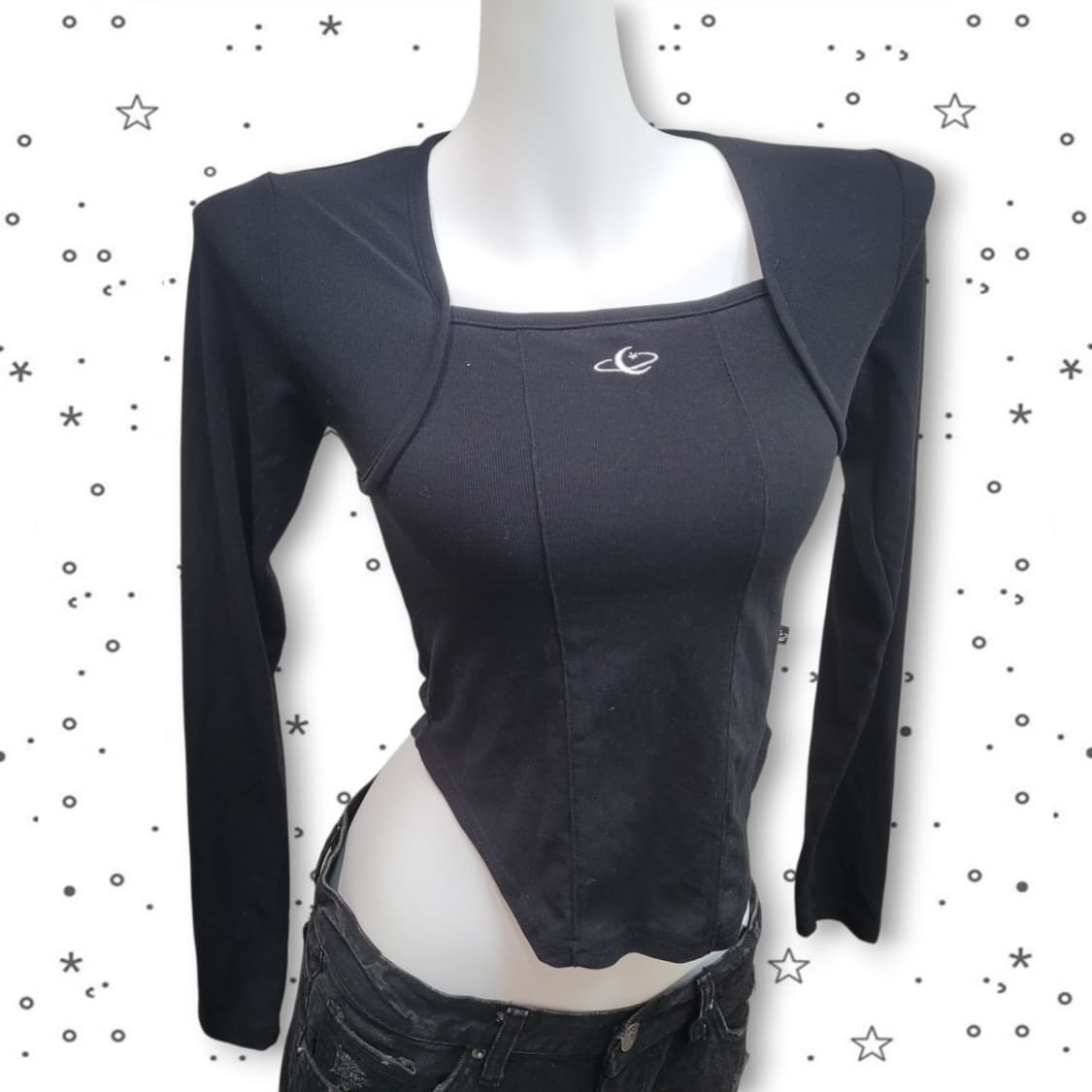 어반드레스 비바셔스 로고 볼레로 탑 슬림 긴팔 티셔츠 상품이미지2