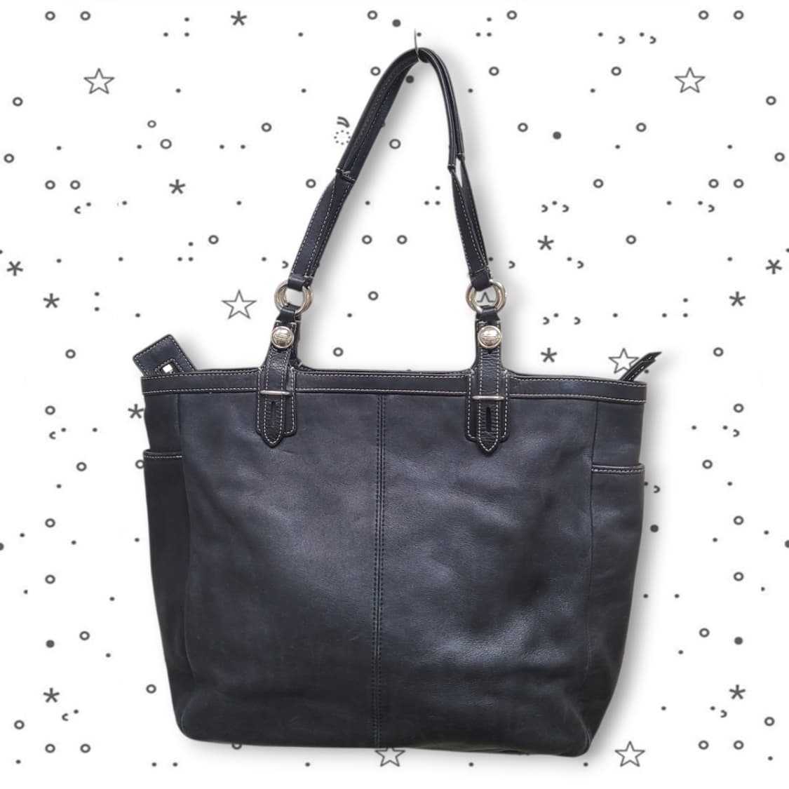 COACH 코치 블랙 가죽 햄튼 라구나 Y2K 갸루 토트백 상품이미지2