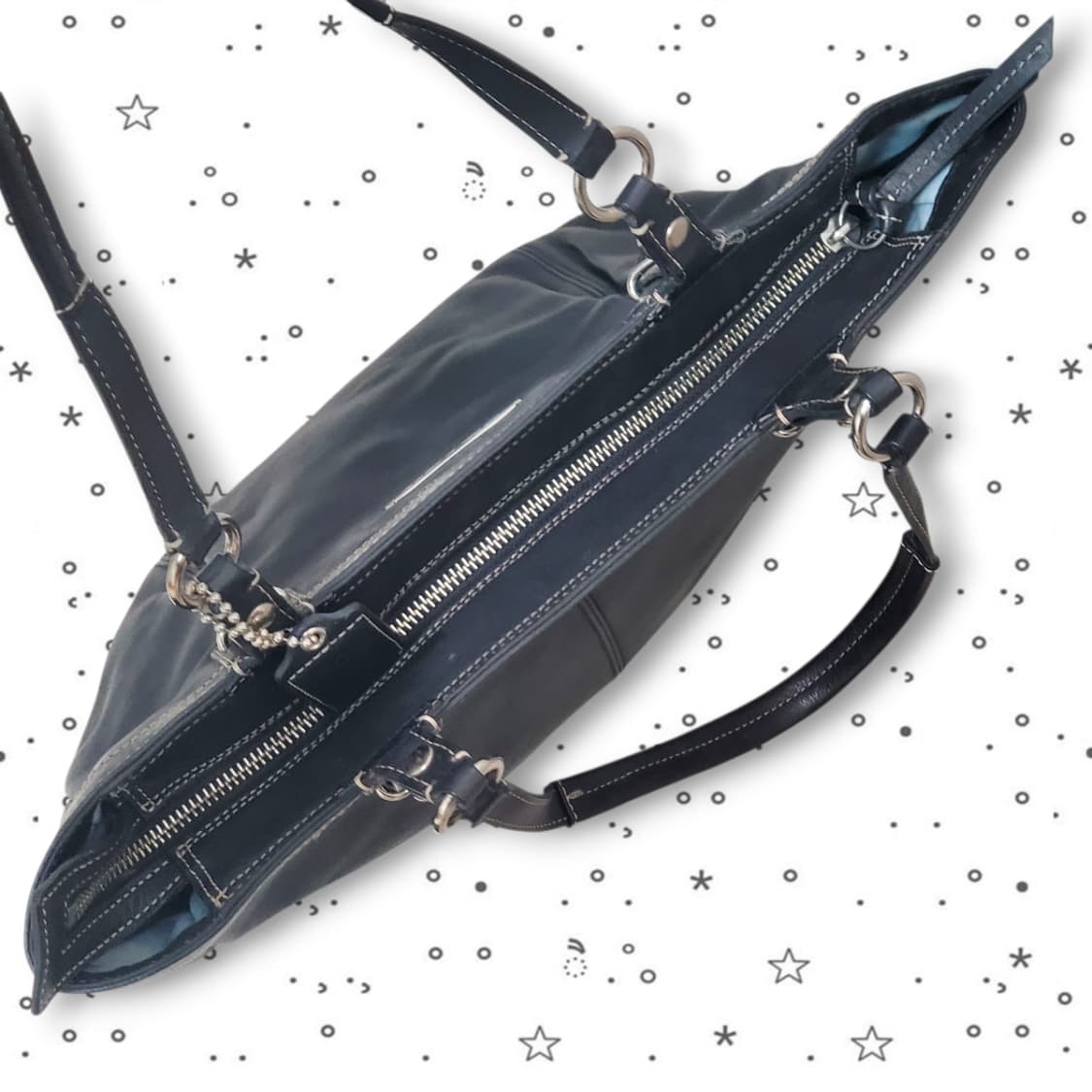 COACH 코치 블랙 가죽 햄튼 라구나 Y2K 갸루 토트백 상품이미지9