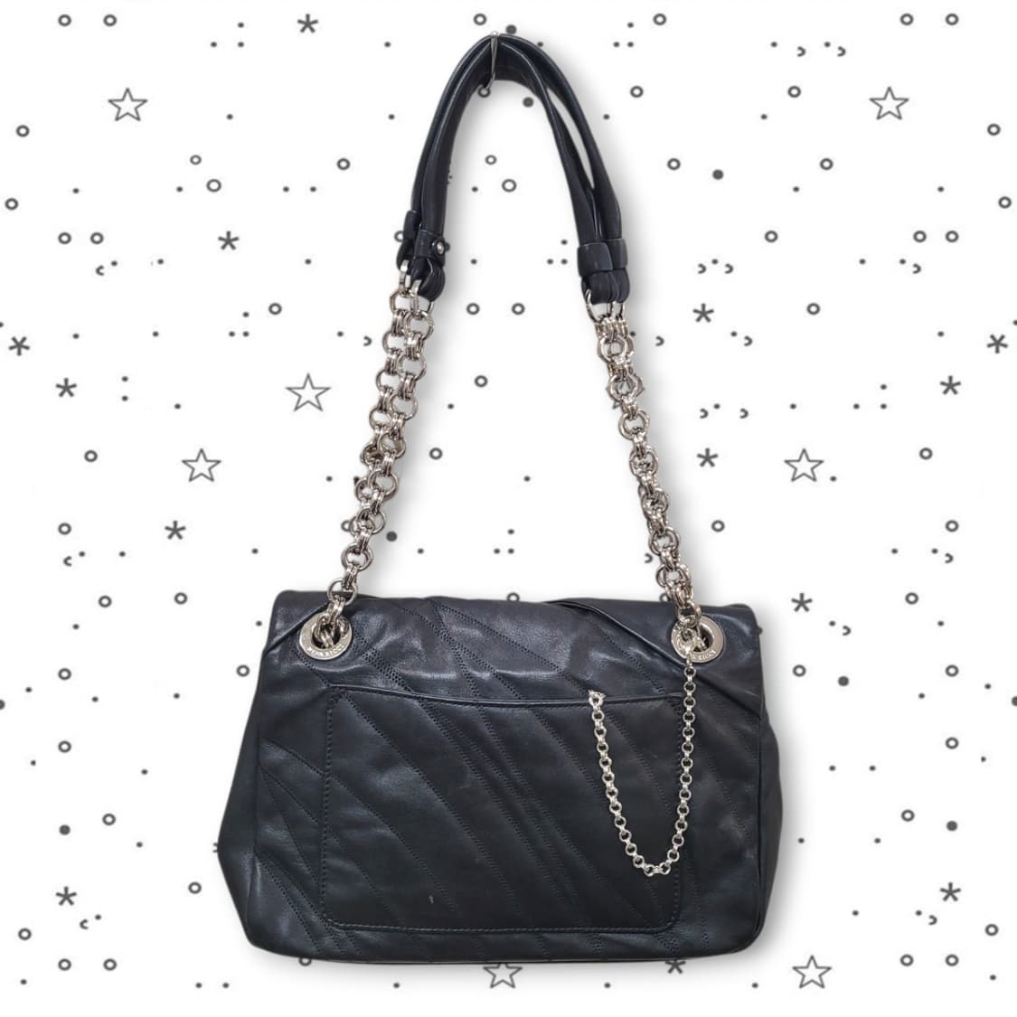 NINA RICH 니나리치 드레이프 레더 리본 플랩 백 상품이미지2