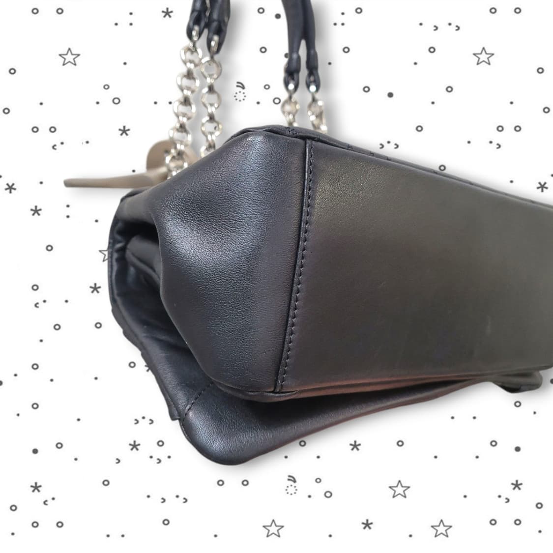 NINA RICH 니나리치 드레이프 레더 리본 플랩 백 상품이미지6