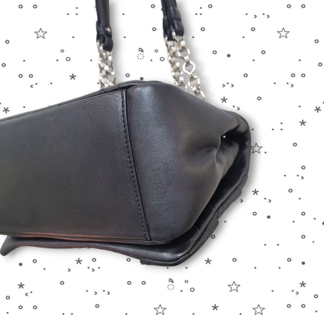 NINA RICH 니나리치 드레이프 레더 리본 플랩 백 상품이미지7