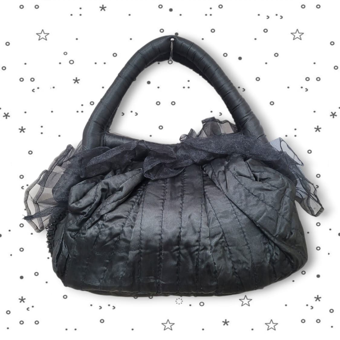 VINTAGE 빈티지 블랙 로즈 장미 레이스 고딕 핸드백 상품이미지2