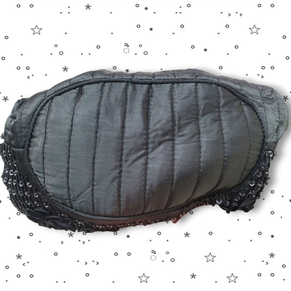 VINTAGE 빈티지 블랙 로즈 장미 레이스 고딕 핸드백 상품이미지5