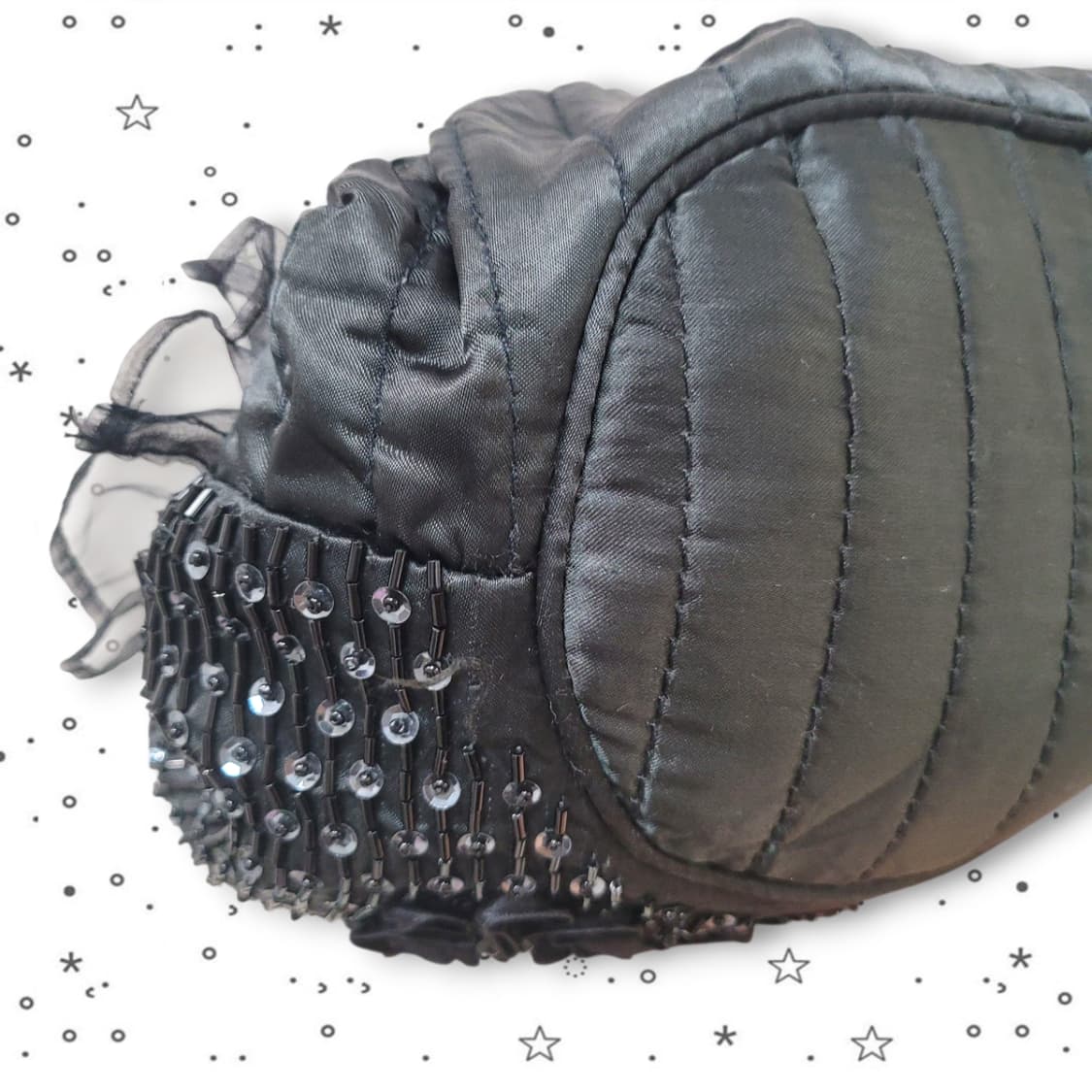 VINTAGE 빈티지 블랙 로즈 장미 레이스 고딕 핸드백 상품이미지6