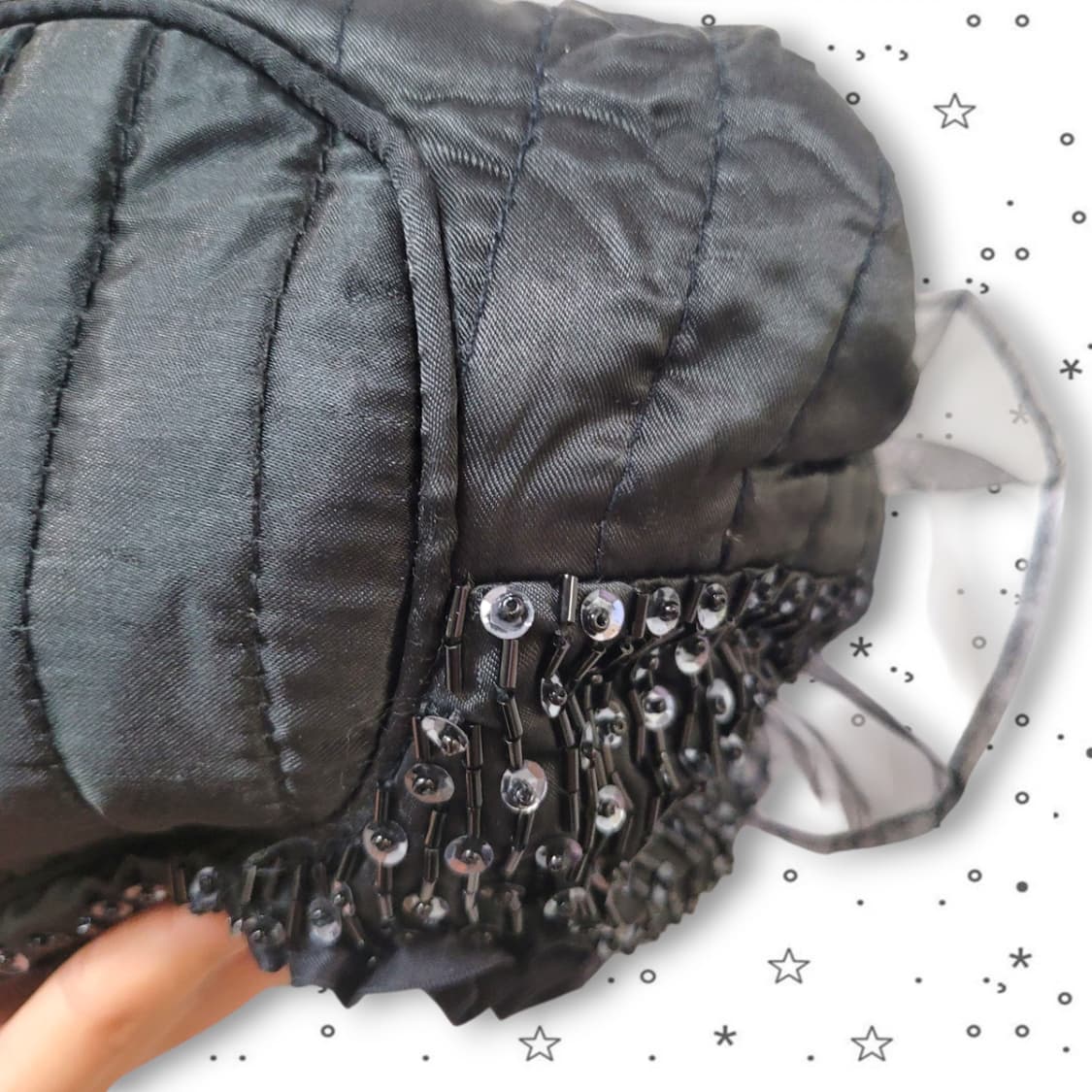 VINTAGE 빈티지 블랙 로즈 장미 레이스 고딕 핸드백 상품이미지7