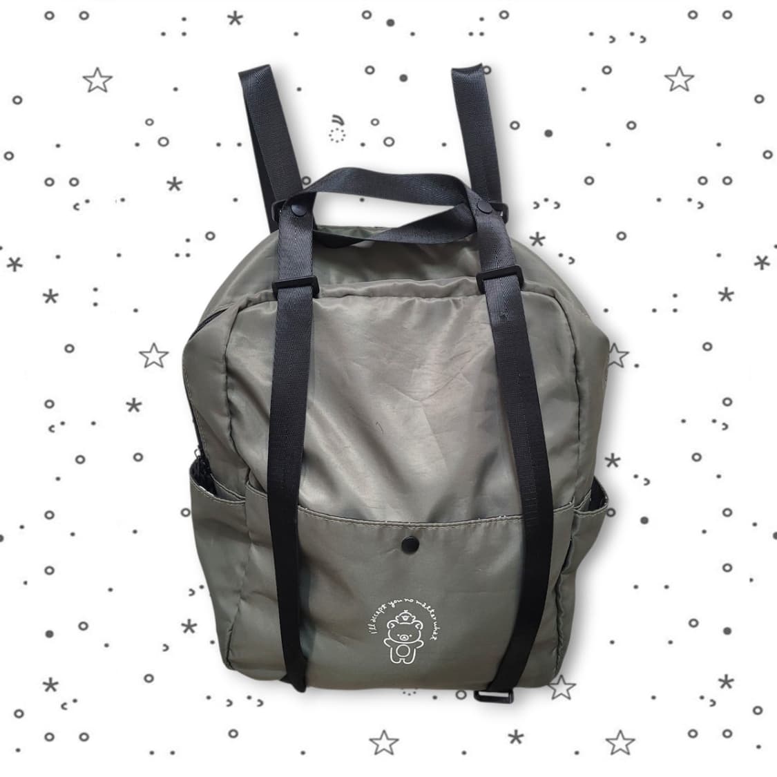 Rilakkuma 리락쿠마 스토어 3WAY 카키 토트 크로스 백팩 상품이미지2