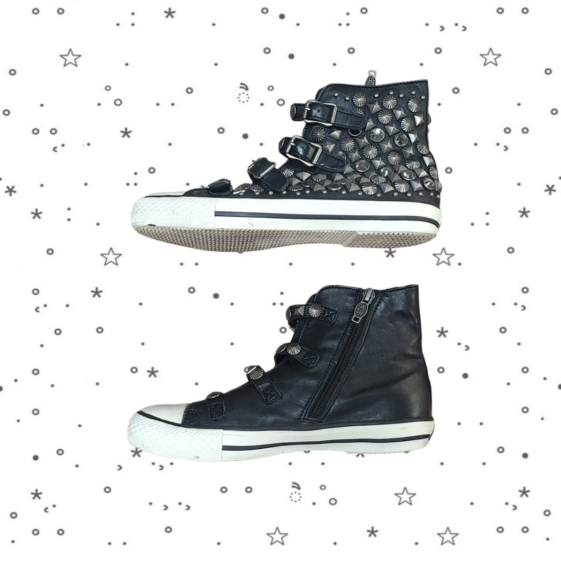 [230,37] ASH 아쉬 스터드 버클 레더 하이탑 스니커즈 상품이미지4