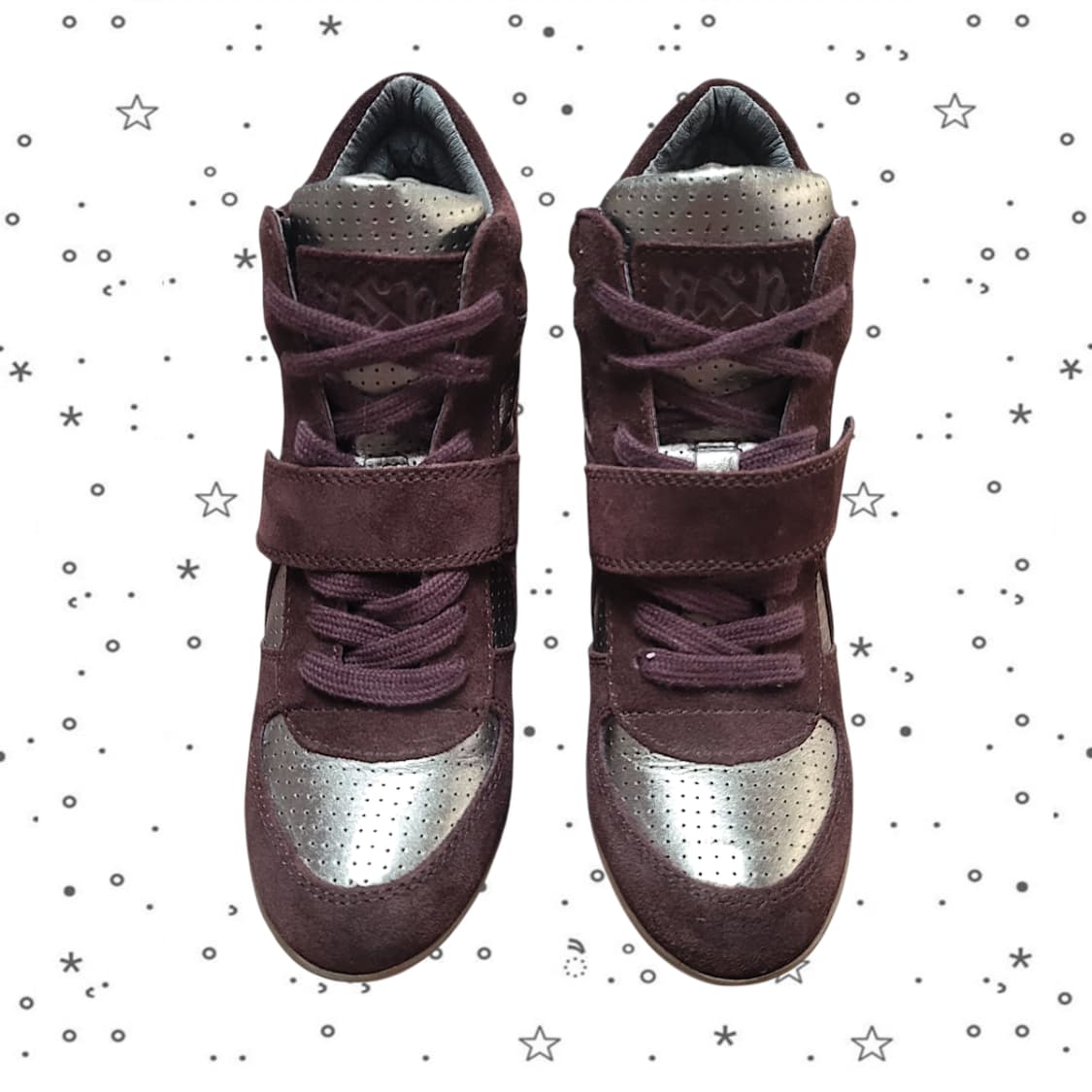 [230,37] ASH 아쉬 보위 하이탑 웨지힐 스니커즈 와인 상품이미지2