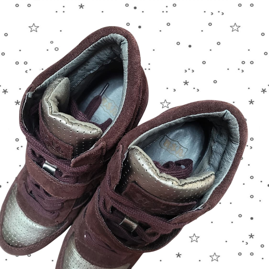 [230,37] ASH 아쉬 보위 하이탑 웨지힐 스니커즈 와인 상품이미지6