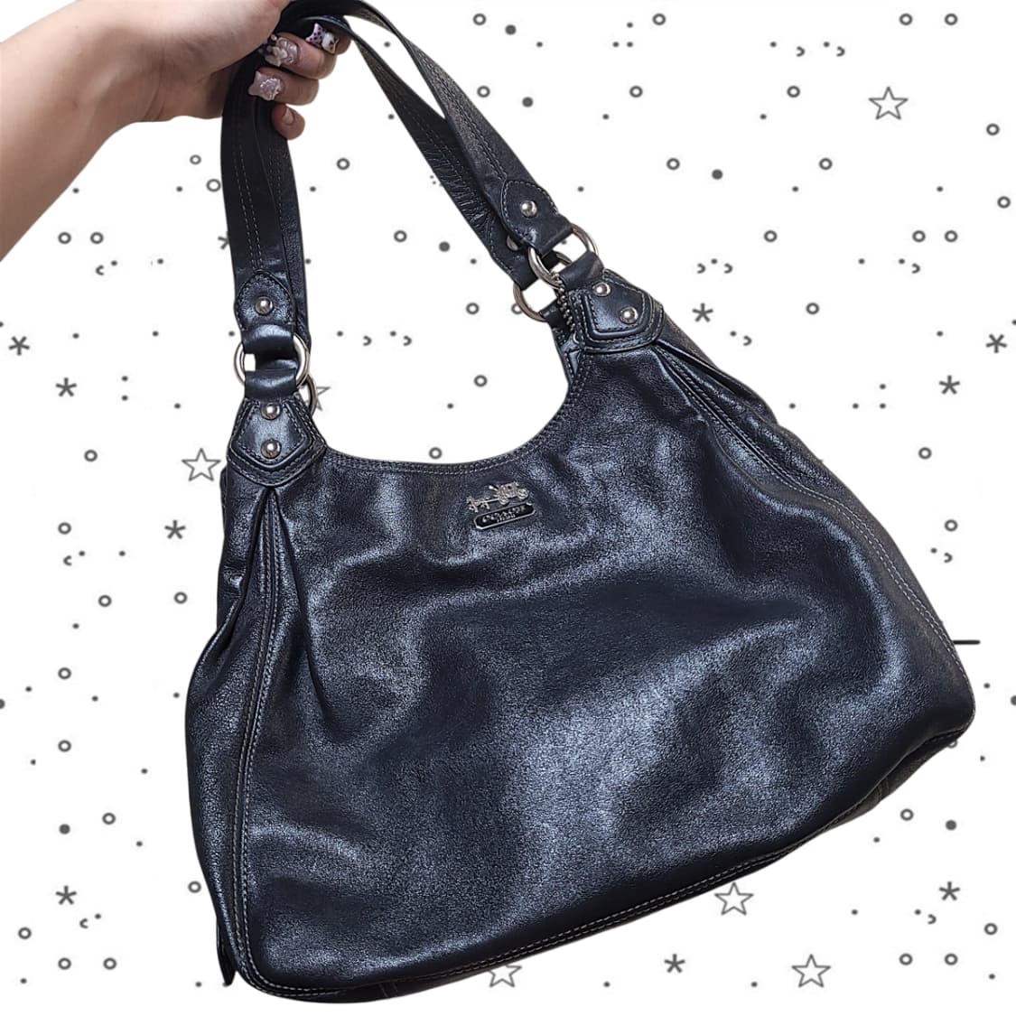 Coach 코치 매디슨 호보 레더백 블랙 상품이미지2