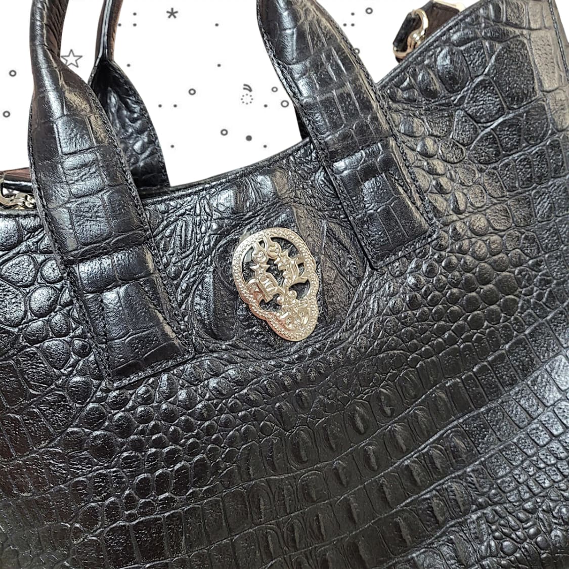 Pollen 폴렌 스컬 레더 토트 크로스백 상품이미지2