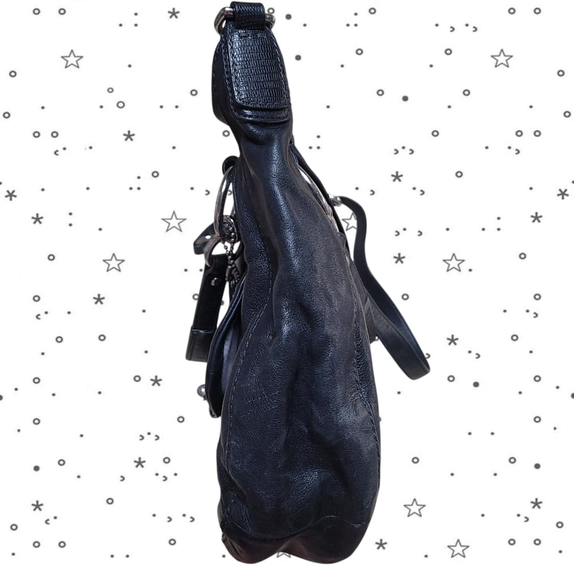 Coach 코치 블랙 레더 사첼 숄더백 상품이미지5