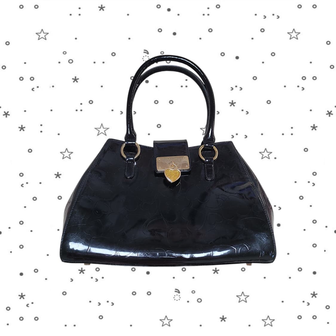 LoveCat  러브캣 하트 엠보 블랙 토트백 상품이미지1