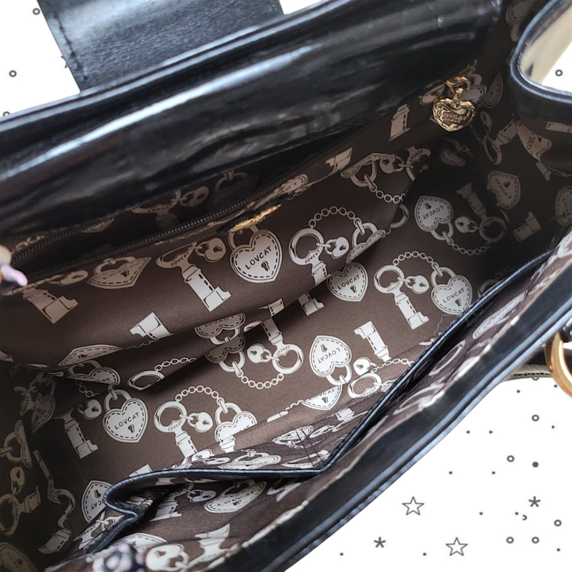 LoveCat  러브캣 하트 엠보 블랙 토트백 상품이미지7