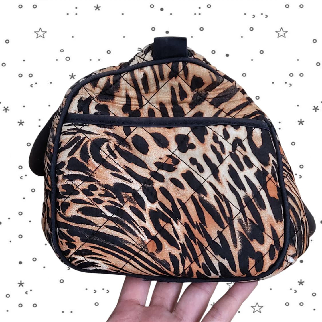NaRaYa 레오파드 리본 퀼팅 백 상품이미지3