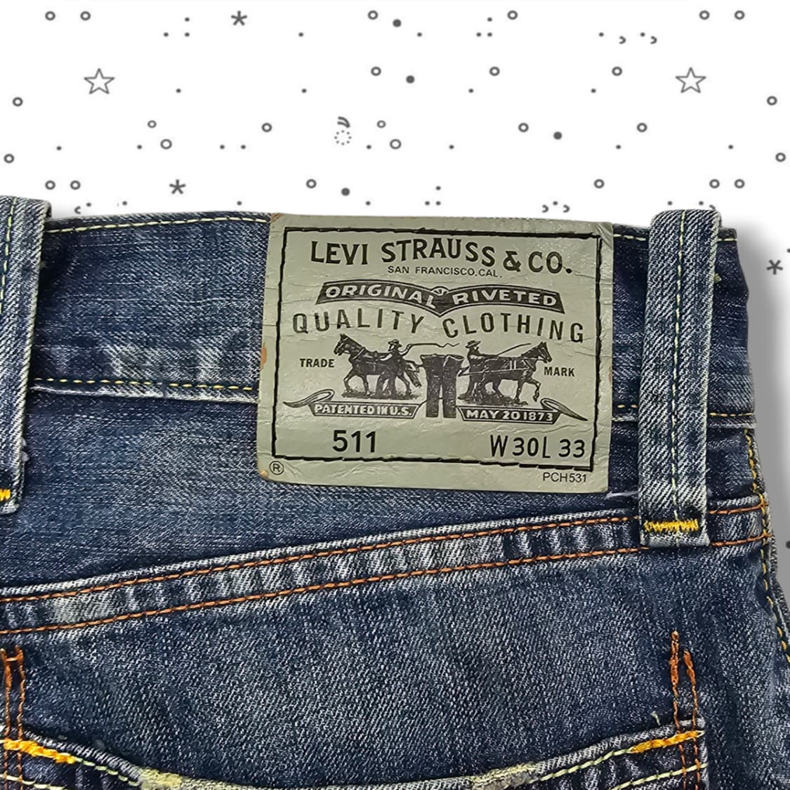 W30L33 LEVIS 리바이스 511 아이스 워싱 데님 팬츠 상품이미지10